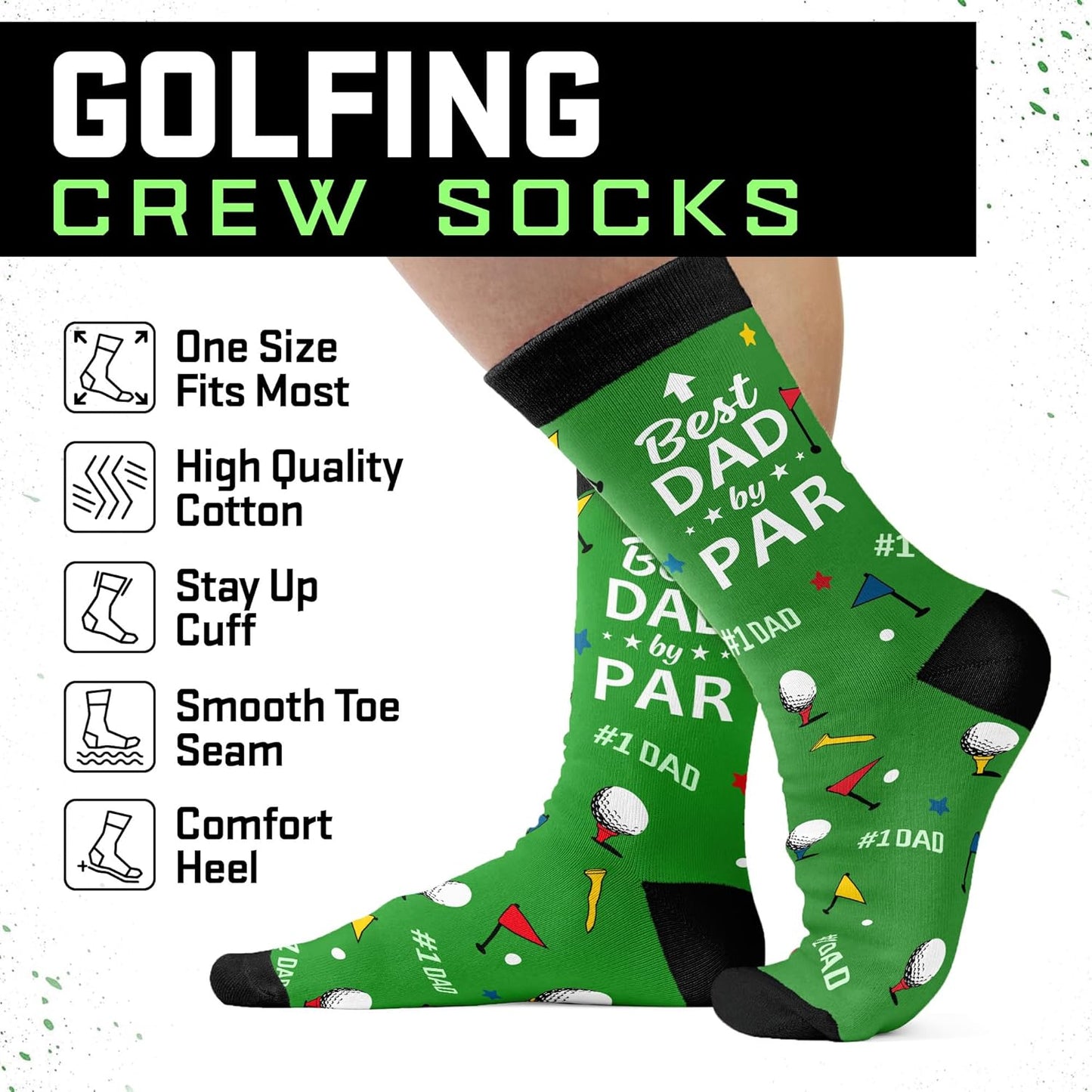 VICRAZY Golf Gifts for Men, Women - Golf Accessories, Golf Socks for Dad, Mom - Funny gift, Christmas Gifts, Stocking Stuffer