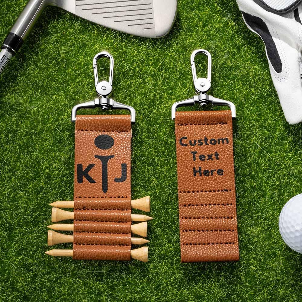 callie Personalized Monogram Golf Tees Holders with 5 Tees, Custom Golf Bag Tag, Golf Accessory Gifts for Mom, Dad, Women,Men