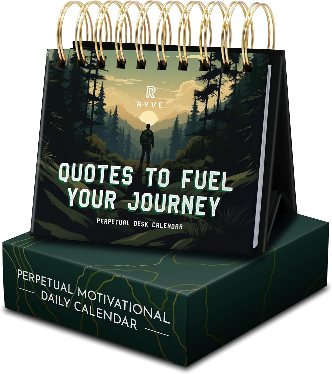 RYVE Motivational Calendar for Men – Daily Flip Calendar with 365+ Inspirational Quotes, Office Decor and Desk Accessories, Motivational and Inspirational Gifts for Men, Office Desk Gifts