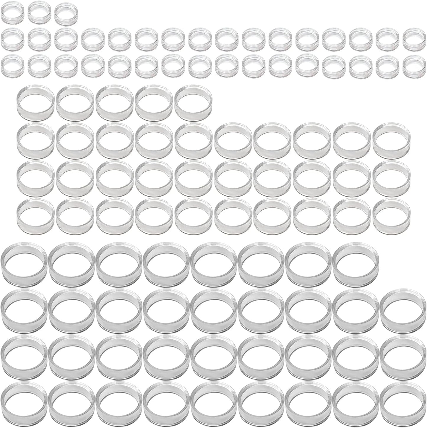 (105 PCS) Baseball Display Stand,Spheres Holder, Clear Baseball Ring, Sphere Stand,Round Display Stand for Golf Ball, Baseball, Softball, Tennis Ball, Spheres, Marbles, 3 Sizes: Large, Medium, Small