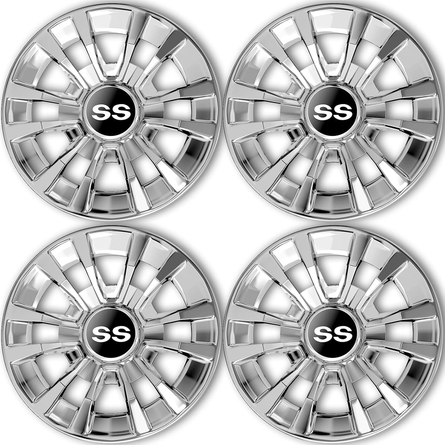 Golf Cart SS Wheel Covers Hub Caps, Golf Cart 8 Inch Snap-on Wheels for Club Car, EZGO, Yamaha, Set of 4