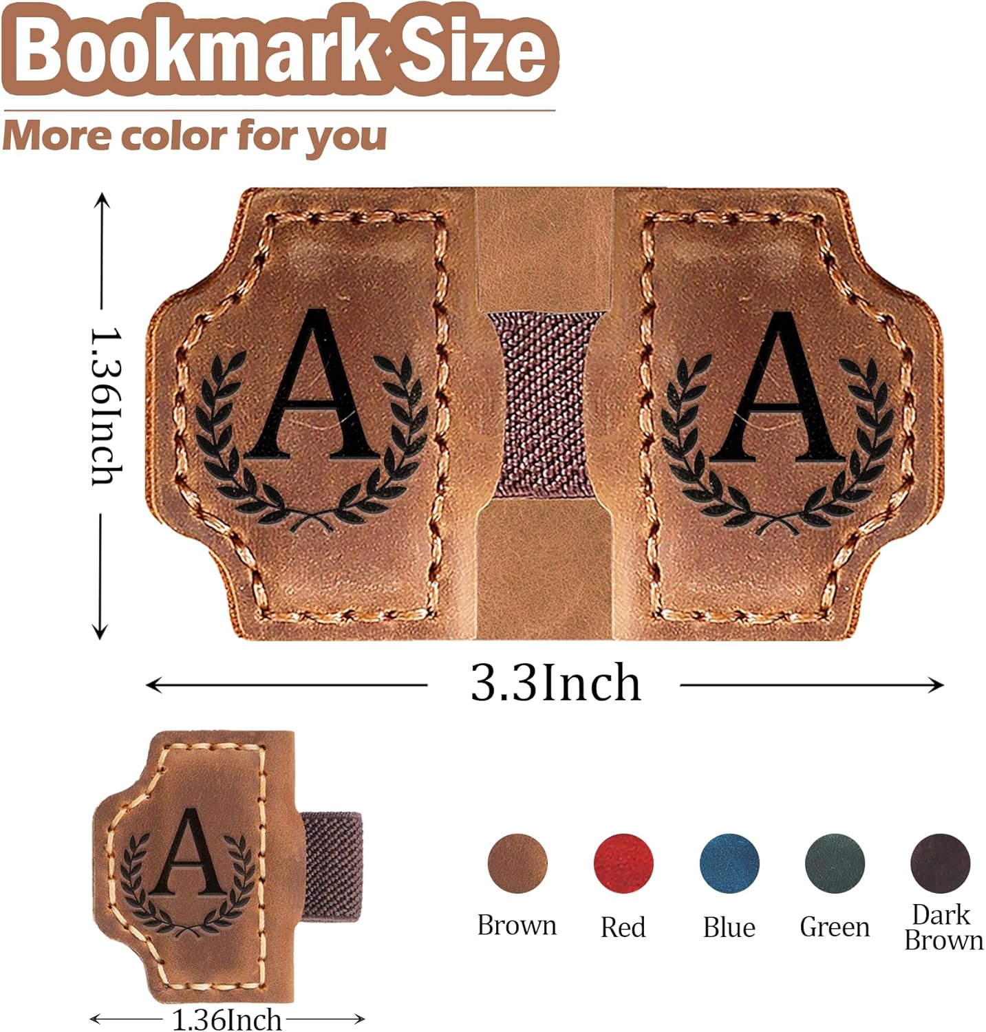 Bygone Mark Bookmark with Pen Holder, 26 Letters Name Initial Personalized Magnetic Bookmarks, Leather Book Mark for Men Women, Travelers Accessories, Teachers Readers Book Lovers Gifts (Purple, G)