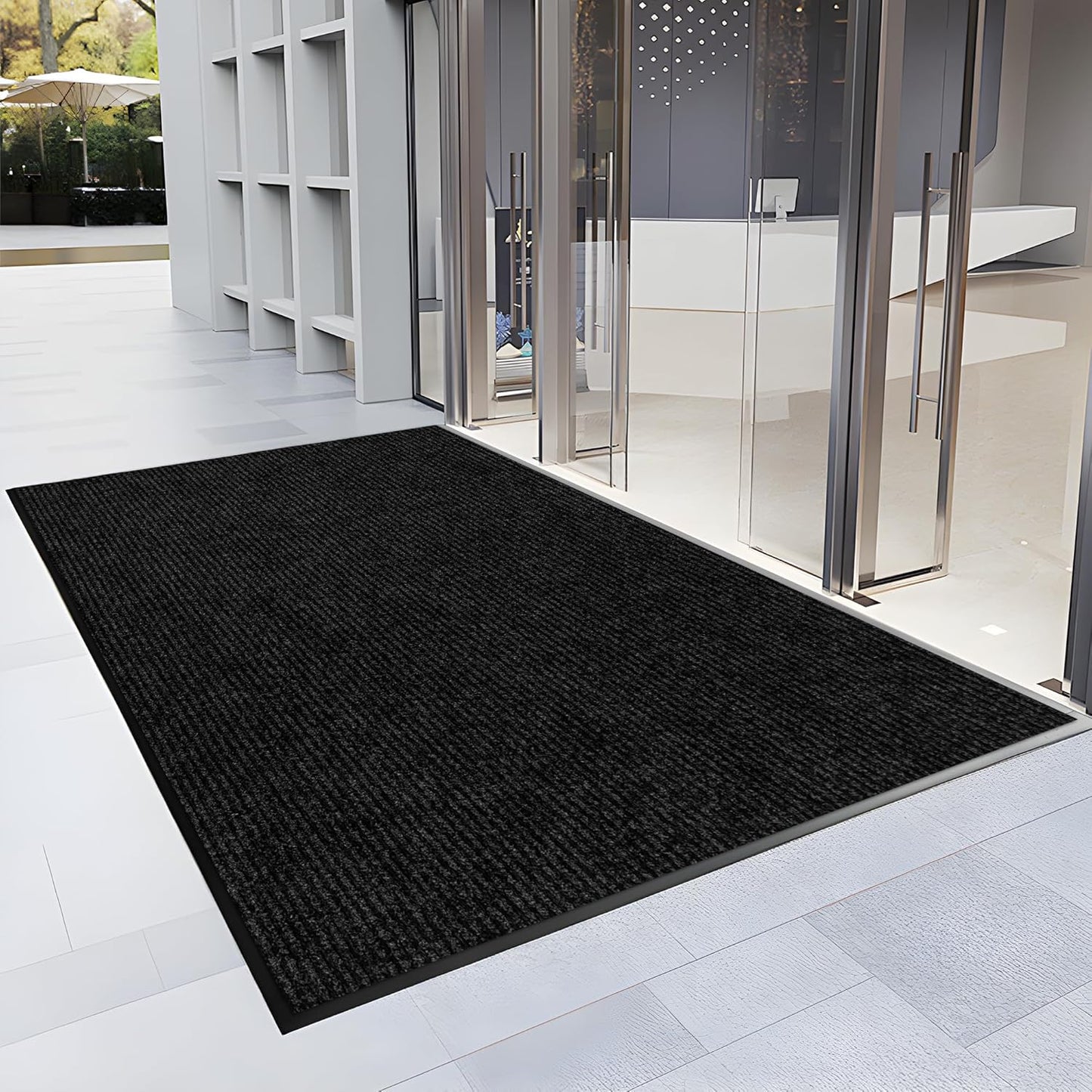 4′ x 21′ Front Door Mat Indoor Outdoor Entrance, Commercial Floor Mat Heavy Duty Dirt Trapper Entryway Doormat, Custom Size Non Slip Rubber Backing Welcome mat, Door Mat for High Traffic Area
