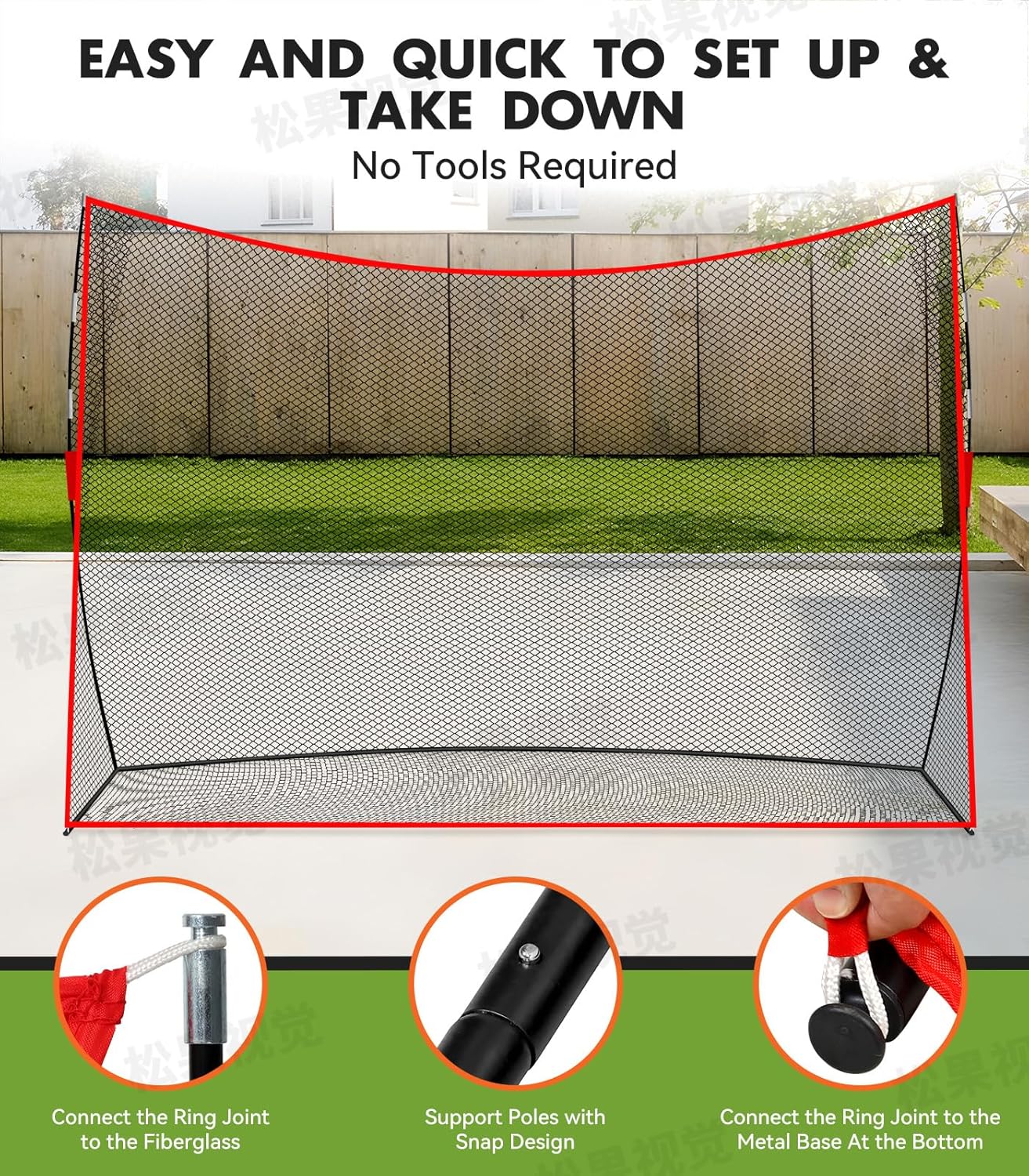 Golf Net: 10x7ft Heavy Duty Golf Practice Net for Indoor/Outdoor Training, Portable Golf Hitting Net with Carry Bag, Ideal Golf Training Aid for Golfers Backyard Driving Chipping Swing (Standard)