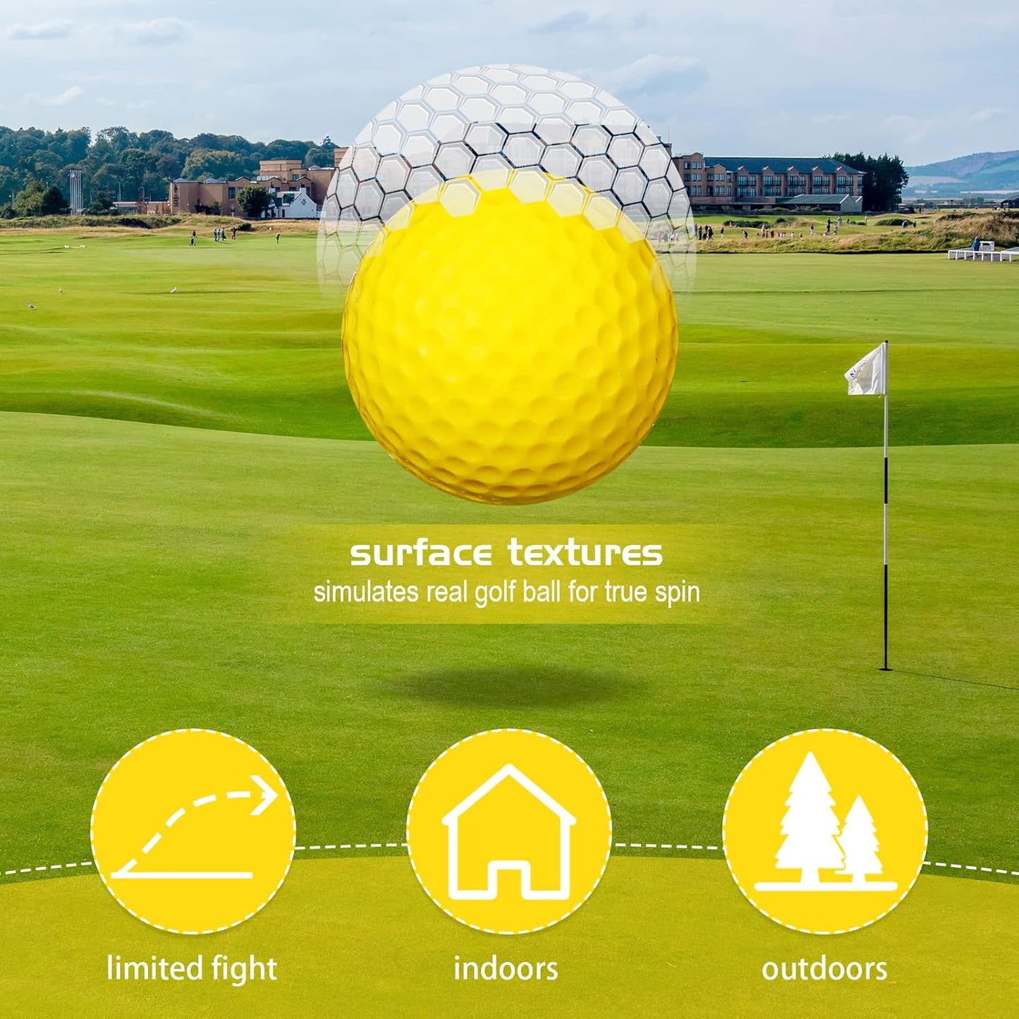 Yilloog 120 Pack Foam Golf Practice Balls Bulk, Soft Foam Balls for Golf Practice, Realistic Feel and Limited Flight Training for Indoor or Outdoor Party