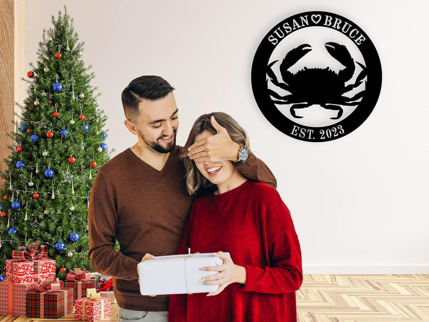 Personalized Metal Beach Crab Sign Custom Metal Crab Sign