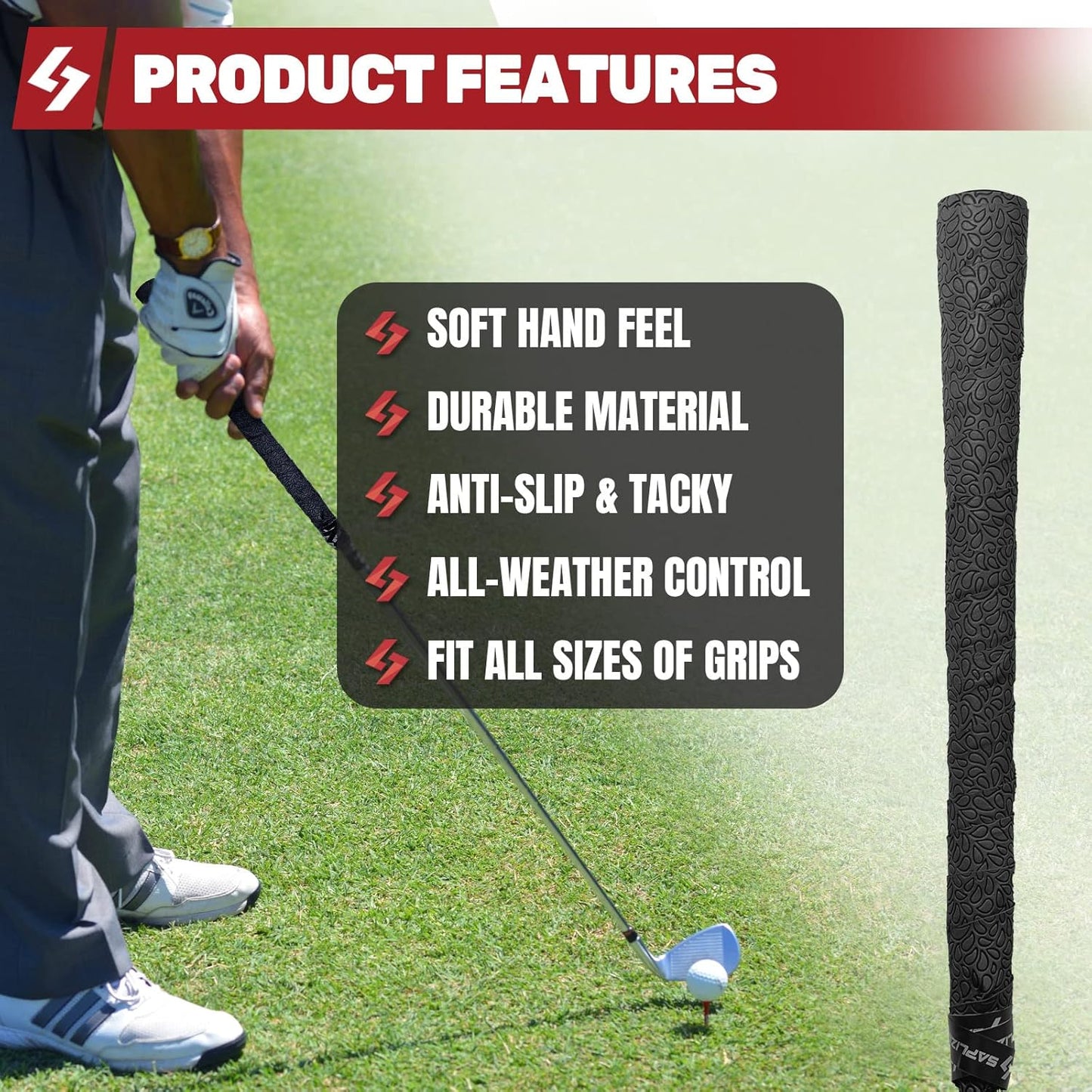 SAPLIZE Golf Grip Wrapping Tapes, 3 Or 15 Pack Tacky PU Overgrip Tapes, New Regripping Solution for Golf Club Grips