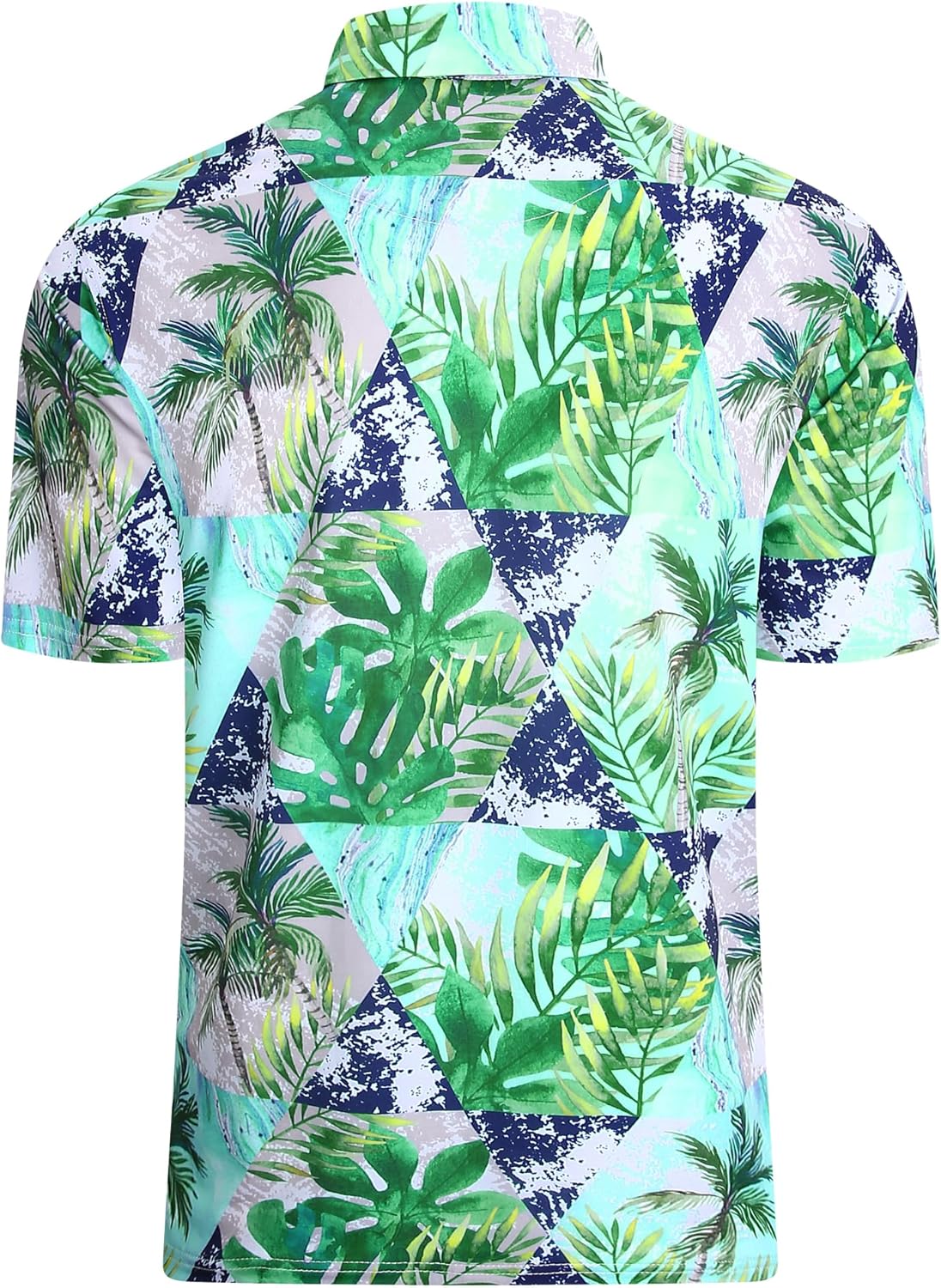 Alex Vando Mens Hawaiian Golf Shirt Moisture Wicking Digital Print Golf Shirts for Men