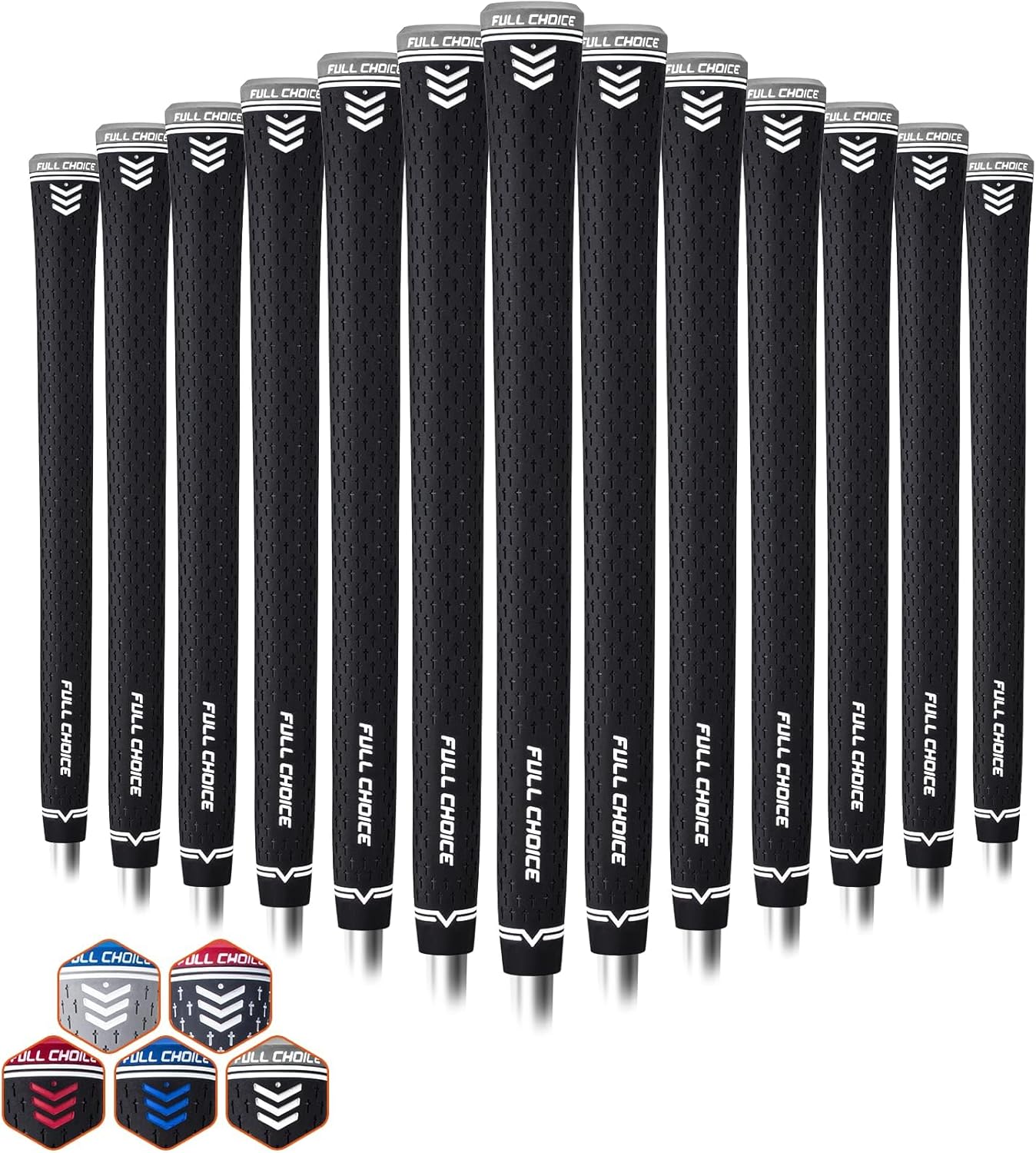 Rubber Golf Grips 13 Pack, Concise Fashion Design, Non-slip, Choose from 13 Grips Set or 13 Grips with Regripping Kit, Standard/Mid/Jumbo Size, 5 Colors Available, RG02 Golf Club Grips