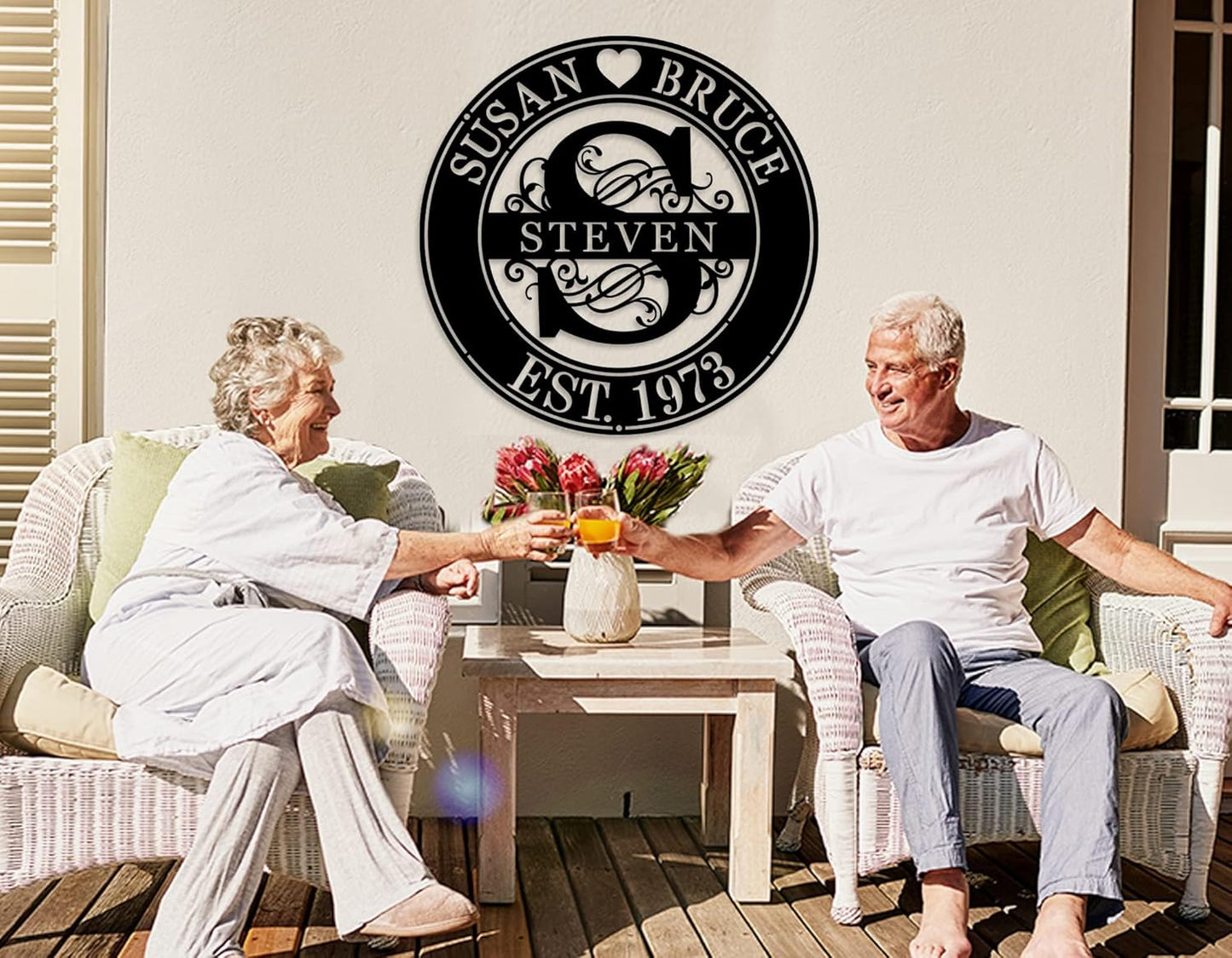 Personalized Wedding Gifts House Warming Gifts New Home Last Name Signs for Home Monogram Wall Decor Custom Metal Name Sign Monogram Gifts Wedding Gifts for Couple Metal Wall Art