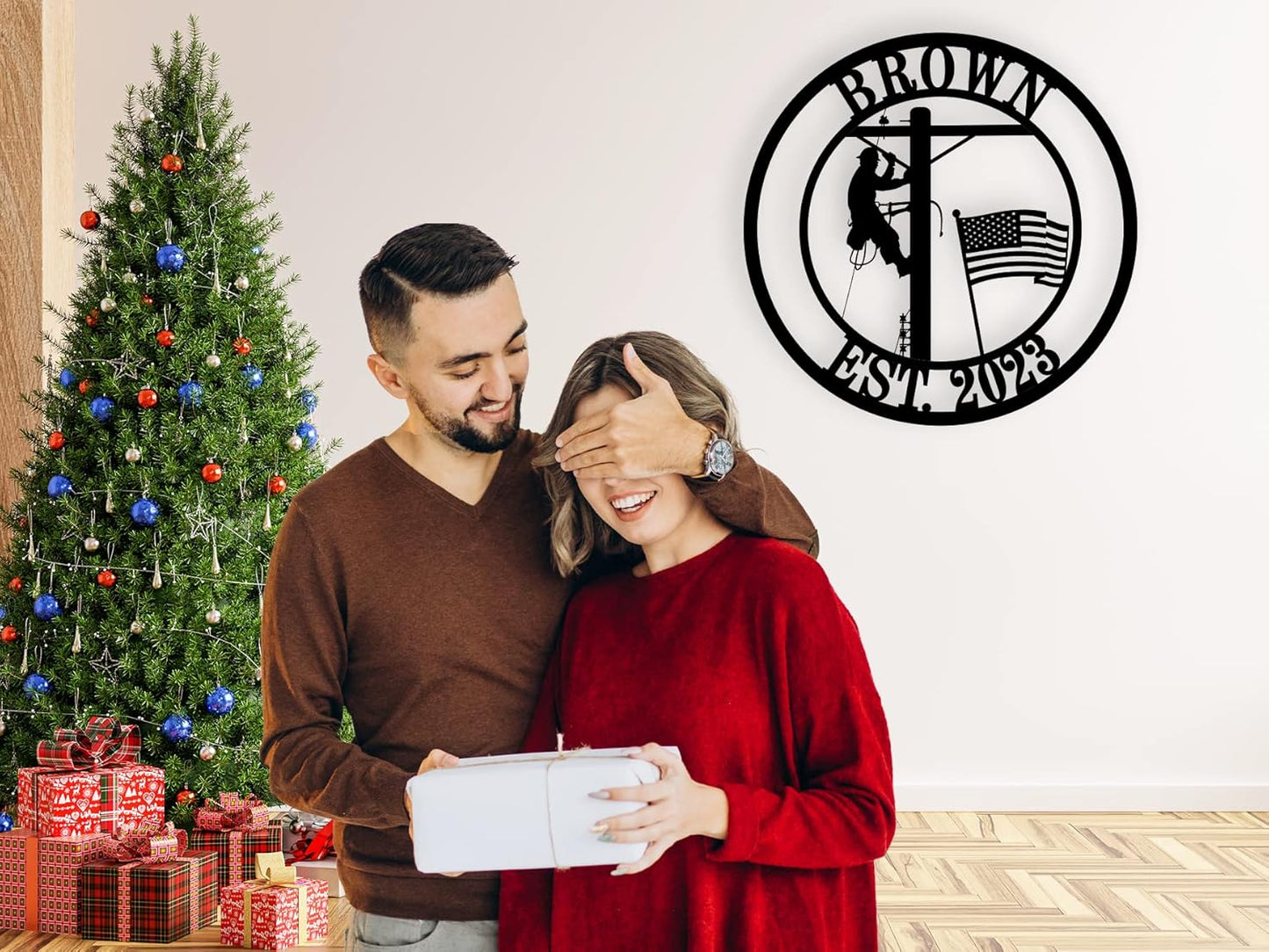 Personalized Lineman Metal Sign Personalized Lineman Dad Gift Wall Decor Custom Metal Wall Sign