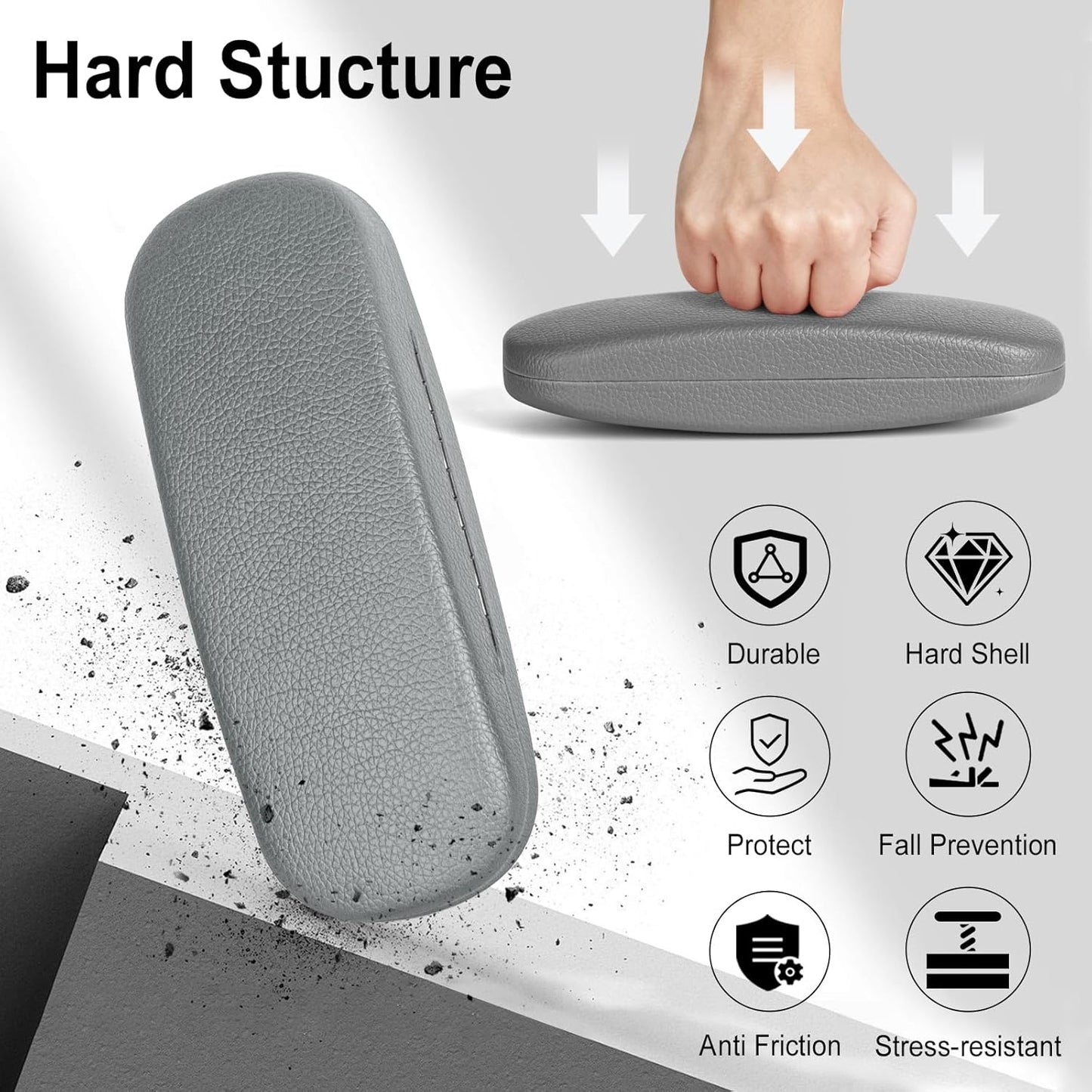 RayLove Glasses Case, Unisex Hard Shell Eyeglass Case, PU Leather Protective Hard Eye Glasses Cases with Eyewear Accessories