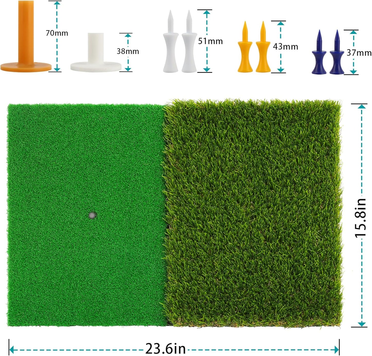 Wind Shear Golf Hitting Mat,Dual-Turf and Tri-Turf Portable & Foldable Golf Mat,Artificial Turf Golf Training Aids for Hitting,Swing & Putting-Ideal Golf Practice Mat for Indoor/Outdoor Use