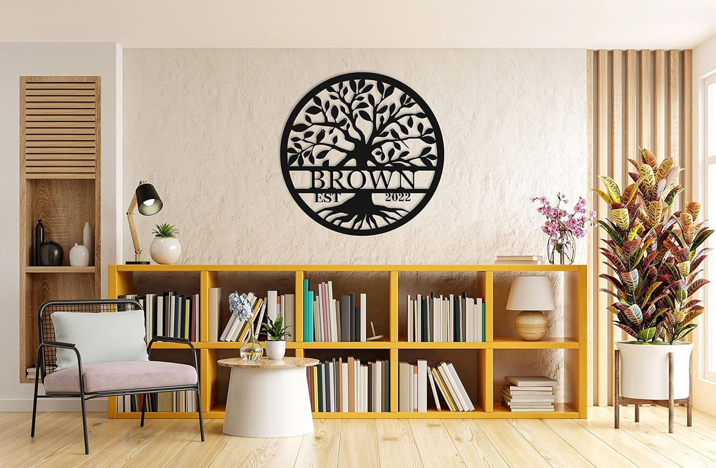 Personalized Tree of Life Metal Sign, Personalized Last Name Signs, Wedding Anniversary Sign Gifts,Custom Name Signs, Tree of Life Wall Decor, Family Wall Décor