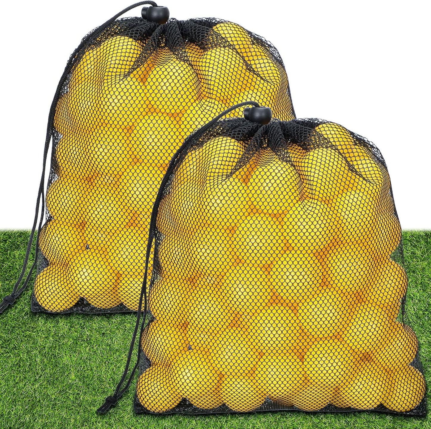 Yunsailing 120 Pcs Plastic Practice Golf Balls Bulk Hollow Training Golf Balls with 2 Pcs Mesh Drawstring Storage Bags for Indoor Outdoor Training and Practice