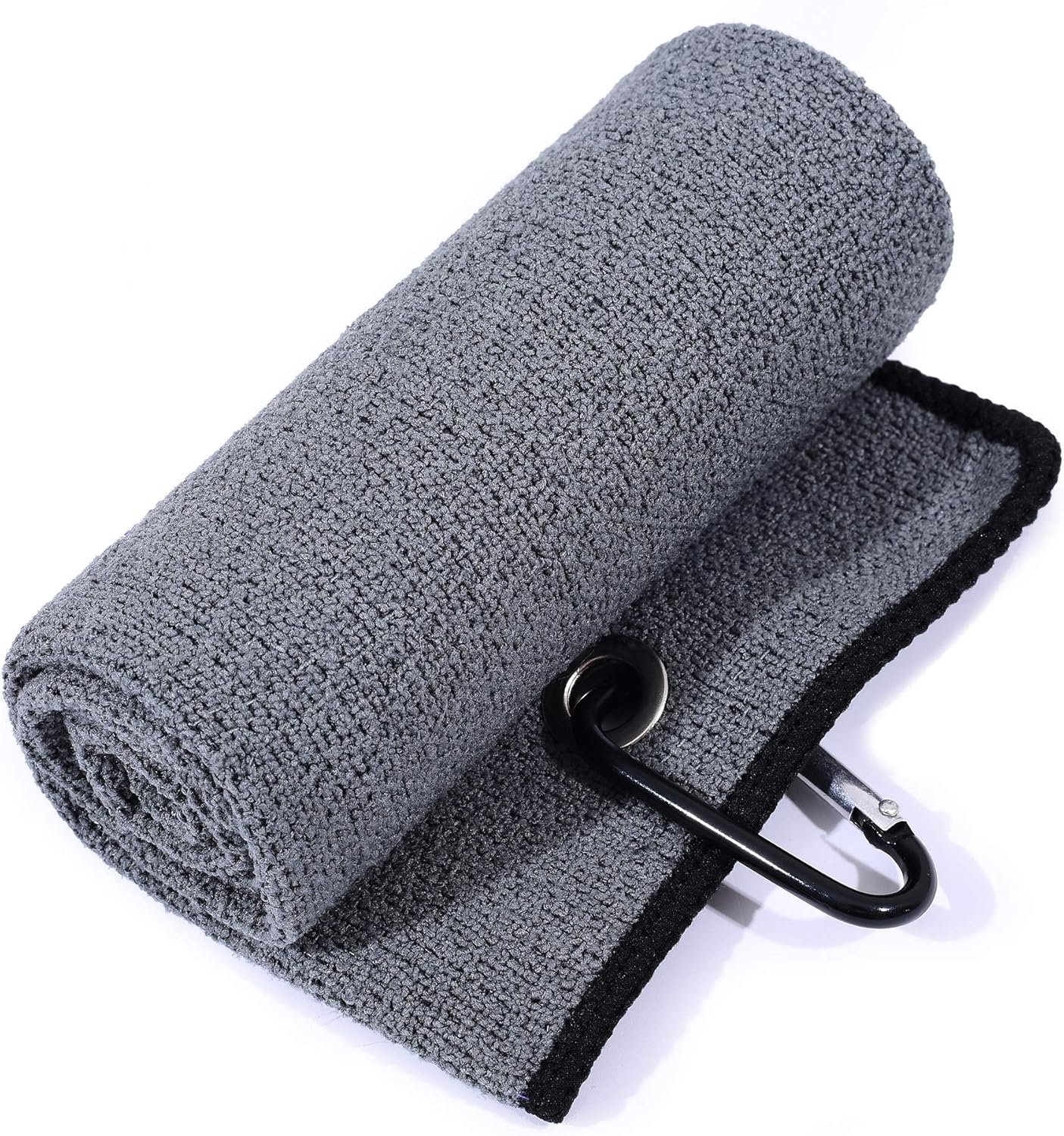 Mile High Life Tri-Fold Golf Towel, 2-in-1 Club & Ball Cleaner, Scratch-Free Scrubbing Side + Ultra-Soft Microfiber, Heavy-Duty Clip, Quick-Dry