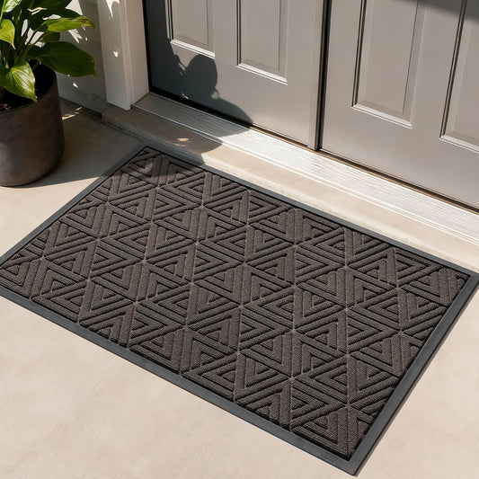 Yimobra Large Door Mat 47x32, All-Weather Waterproof Non-Slip Welcome Matt Outdoor, Heavy Duty Non Slip Doormat for Entryway for Patio and Garage Indoor, Easy Clean, Brown
