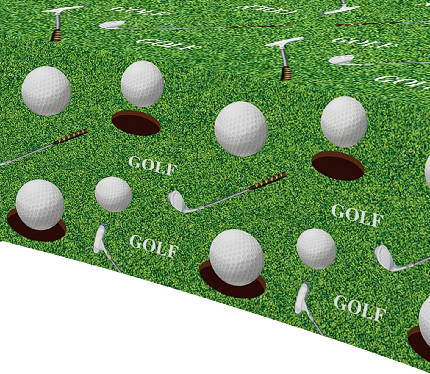 Golf Party Decorations Tablecloth, 3Pcs Disposable Golf Birthday Party Tablecover Supplies, Golf Table Decorations for Golf Lover Baby Shower 1st 2nd Birthday, 55in x 86in