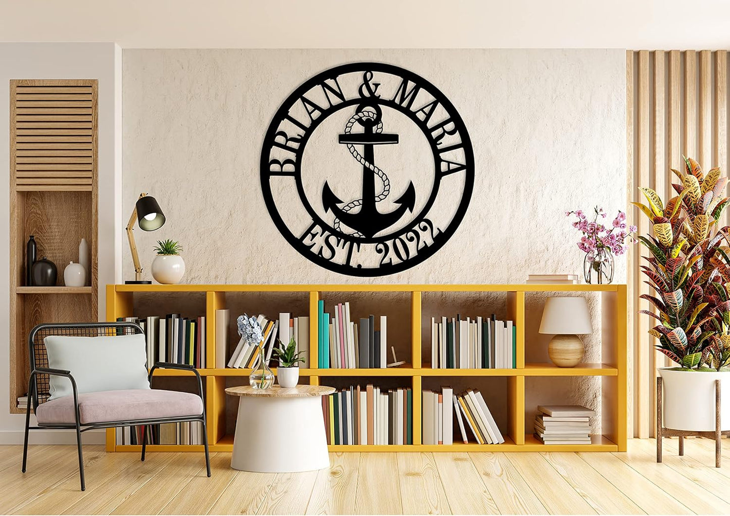 Personalized Nautical Metal Sign, Custom Nautical Decor, Anchor Family Name Sign, Anchor Custom Name and Date Metal Sign