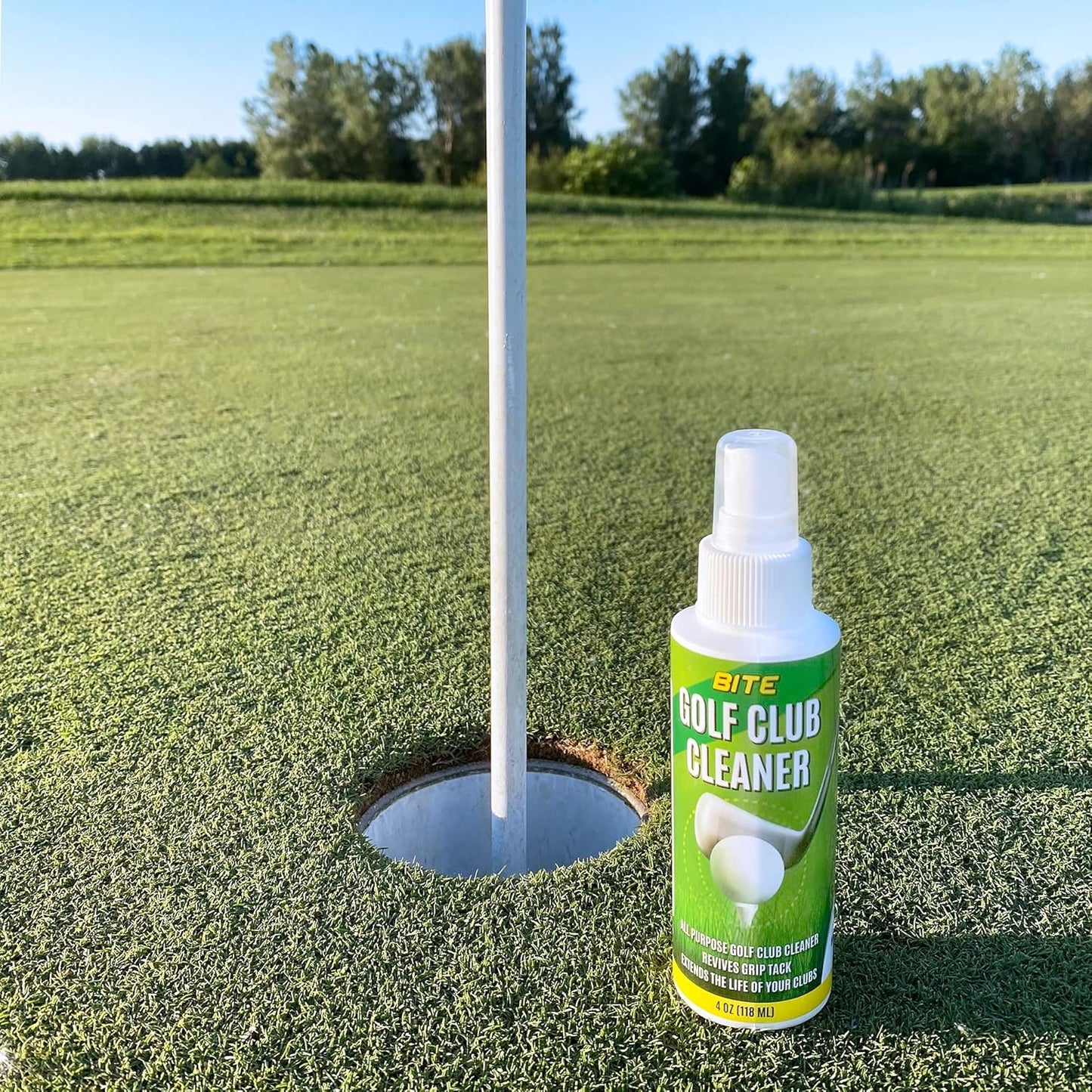 Bite Golf Club Grip Cleaner Spray | Keeps Clubs, Irons, and Drivers Clean | Use With Cloth, Brush, or Bottle Brush Refill | Restore Grip Tack