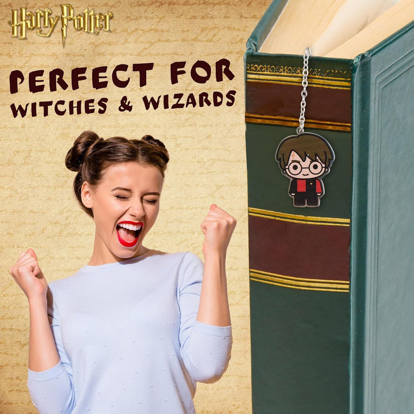 Harry Potter Metal Bookmark with Hanging Charm Golden Snitch Hogwarts Reading Gifts Book Lovers Gift Box (Harry Potter)