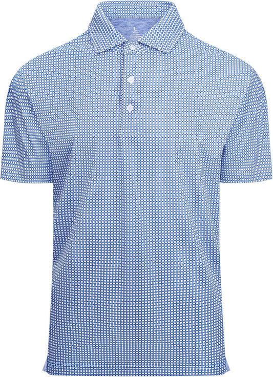 Alex Vando Mens Golf Shirt Moisture Wicking Classic Print Golf Shirts for Men