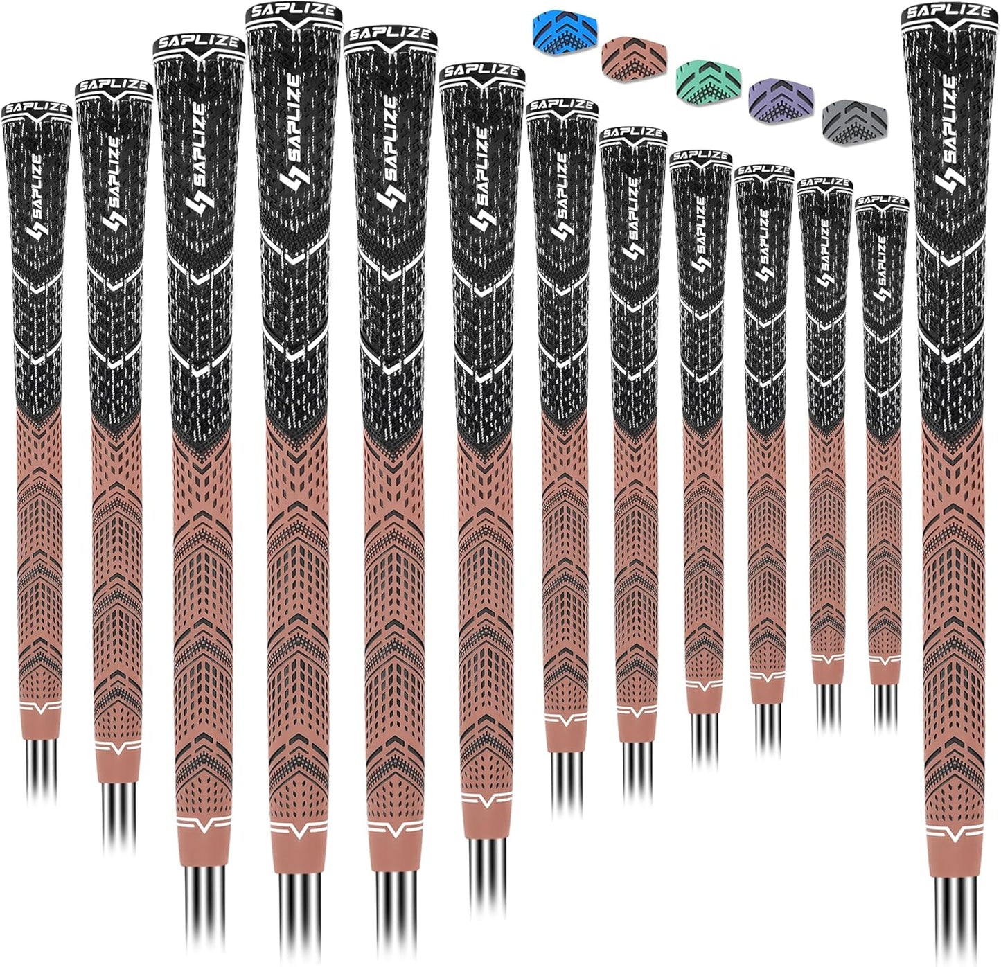 Saplize Cross Cord Golf Grips 13 Pack, Innovative Anti-slip Design, Choose from 13 Grips or 13 Grips with All Kits, 2 Sizes 5 Colors Options, Hybrid Golf Club Grips, CL09 Series