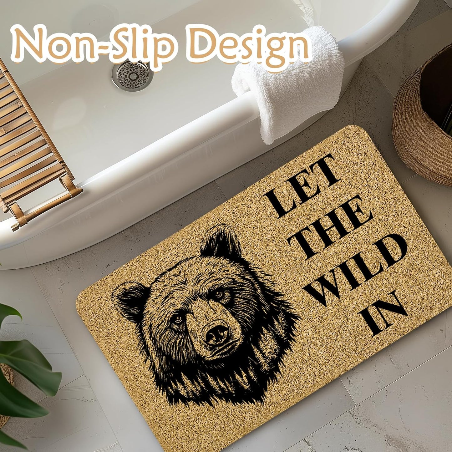 Rv Door Mat, Camper Door Mat, Camping Rug, Rv Rugs, Bear Gifts Doormat, Bear Rugs, 17x30 Inches
