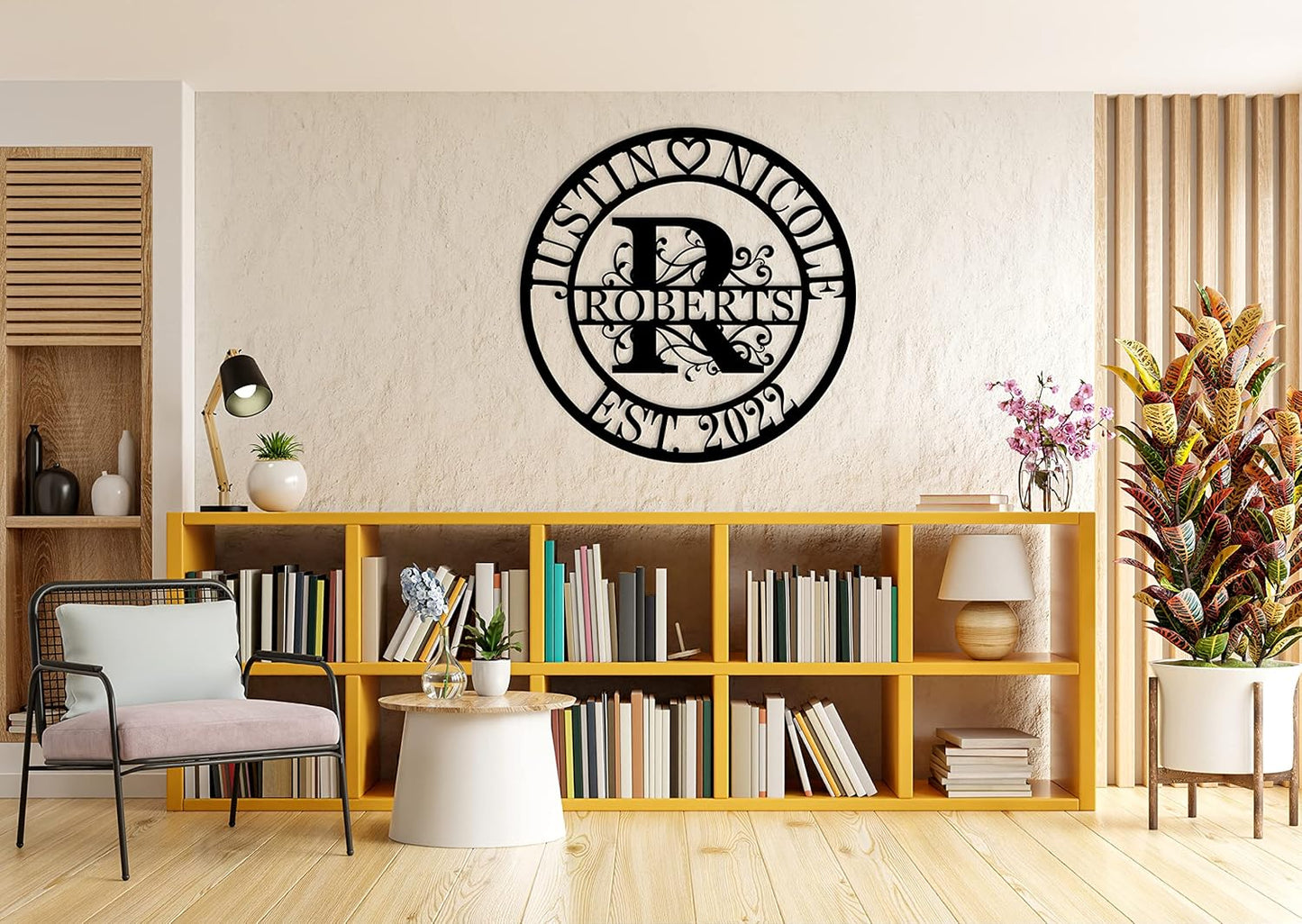 Personalized Metal Sign, Split Letter Monogram Sign, Personalized Family Name Sign, Established Family Signs, Monogram Wall Decor, Last Name Sign, Custom Wedding Anniversary Metal Sign Gifts...