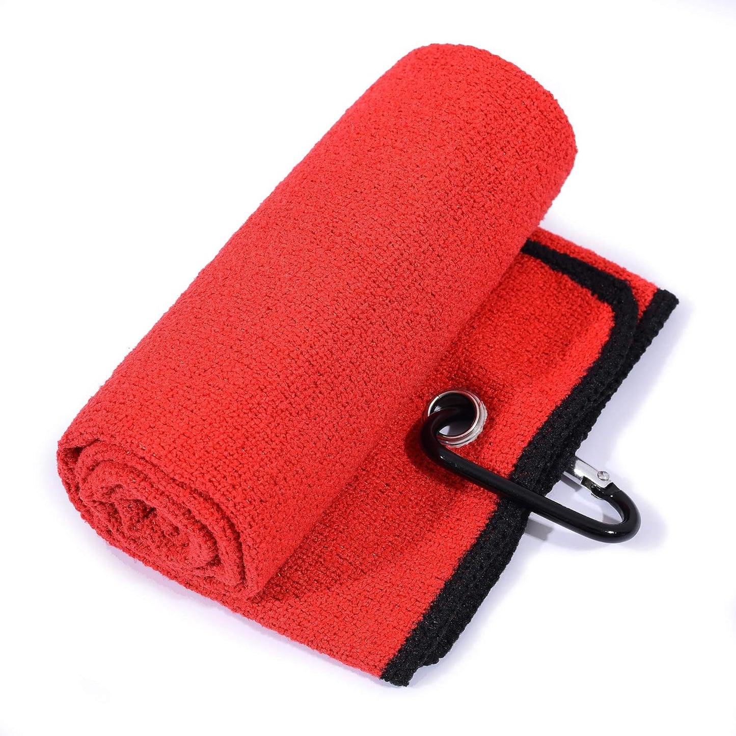 Mile High Life Tri-Fold Golf Towel, 2-in-1 Club & Ball Cleaner, Scratch-Free Scrubbing Side + Ultra-Soft Microfiber, Heavy-Duty Clip, Quick-Dry