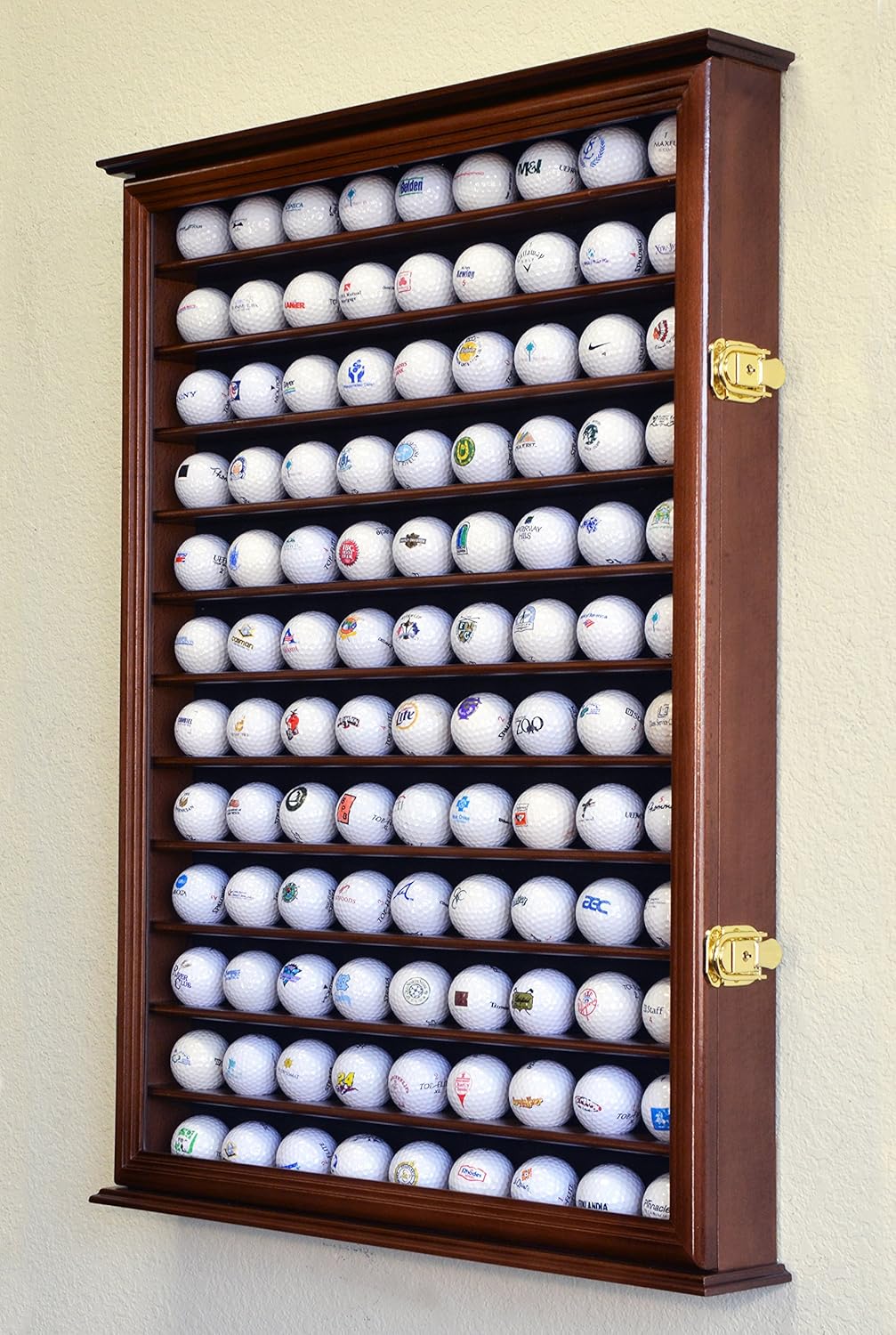 Golf Ball Display Case Holder Cabinet Wall Rack Stand Select Your Size 98% UV Lockable 5 Sizes 4 Colors to Choose
