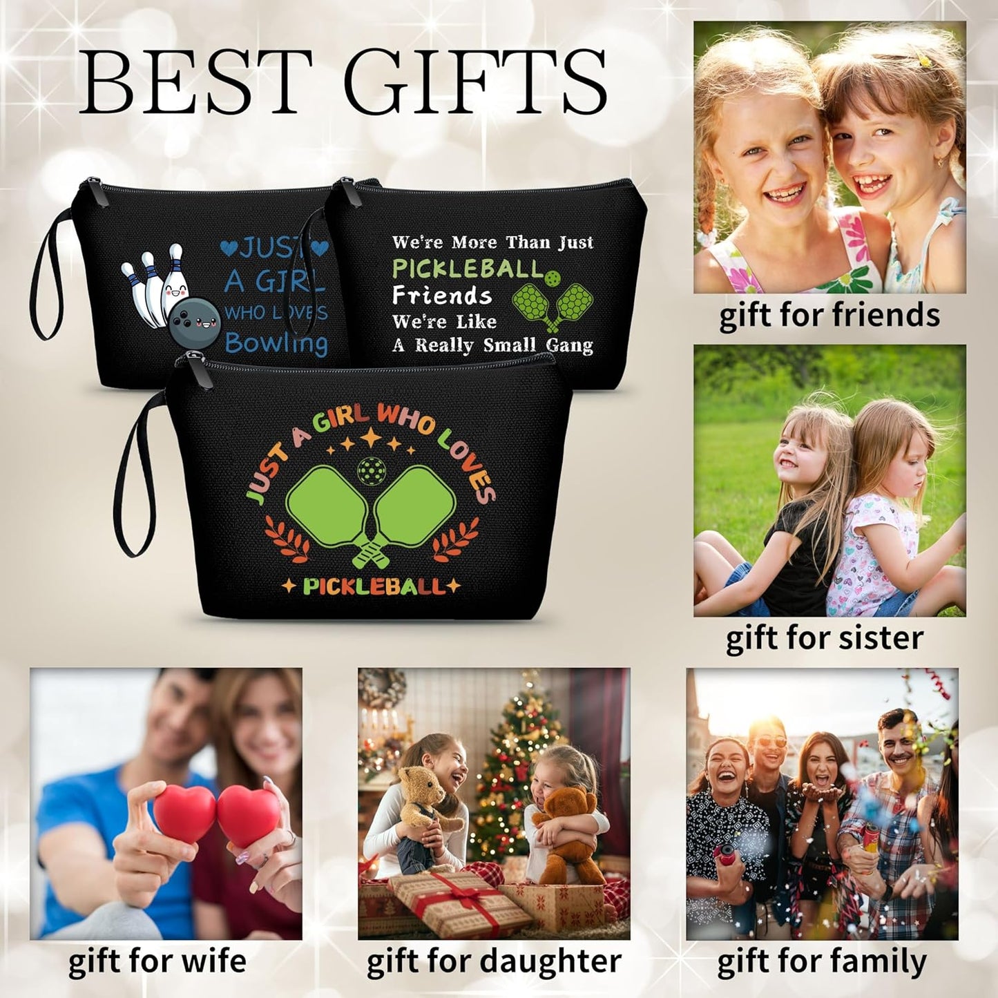 Pickleball Gifts,Gifts for Teen Girls,Pickleball Accessories Women,Gifts for Pickleball Lovers,Pickleball Cosmetic Travel Make Up Bag,Pickleball Accessories