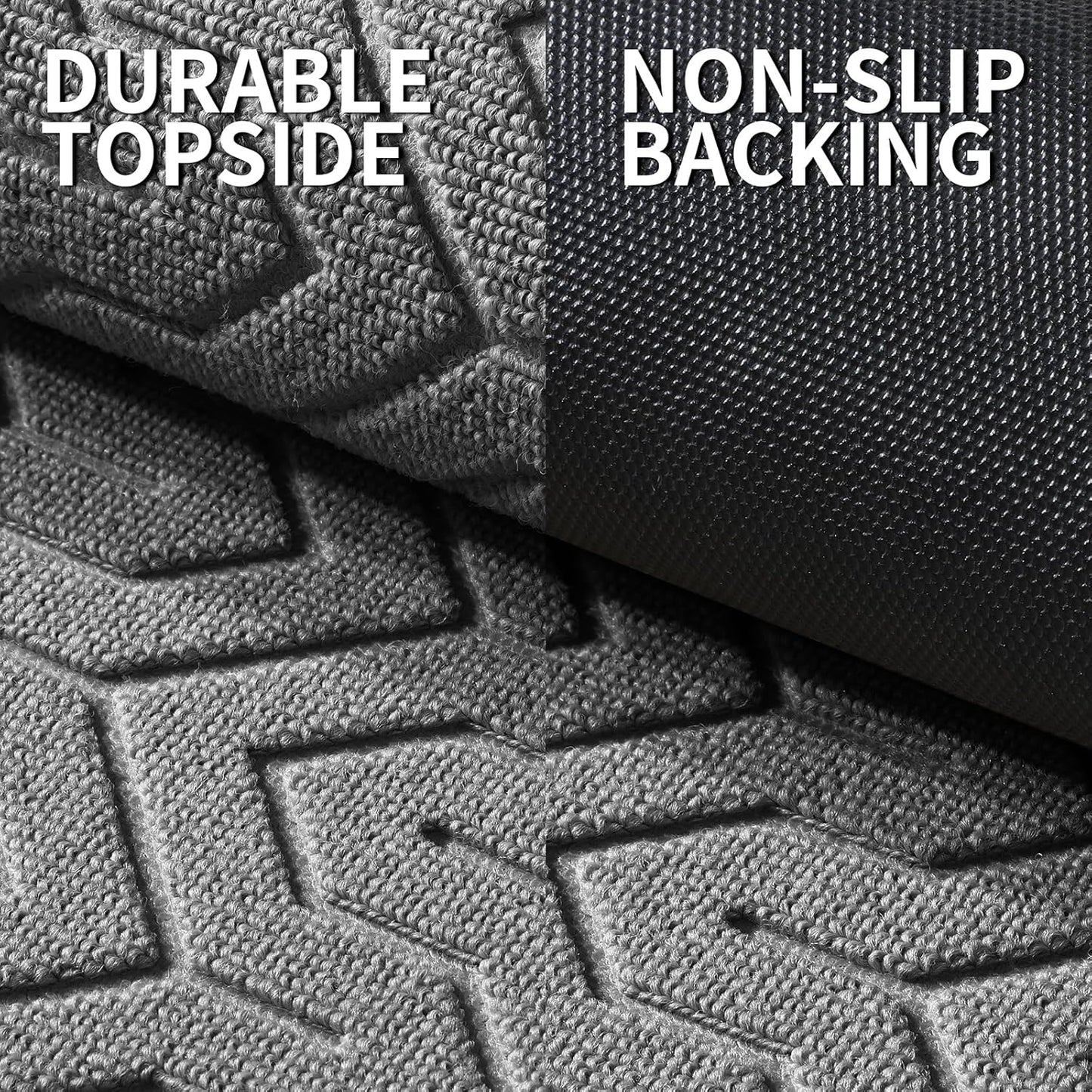 Yimobra Large Door Mat Outside Entrance 36x24, Waterproof Heavy Duty Outdoor Mats for Front Door, Non Slip Rubber Entry Mat for Garage Patio Indoor, Easy Clean, Grey