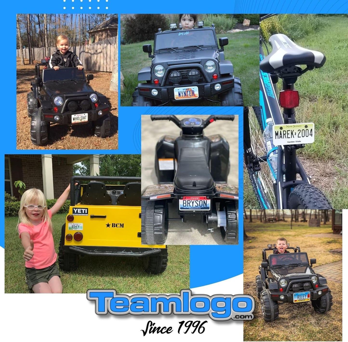 TEAMLOGO Personalized Louisiana Souvenir License Plate - Sizes for Kid's Bikes, Cars, Trucks, Cart, Key Rings Version 1 (3 X 6 Aluminum Name Plate)