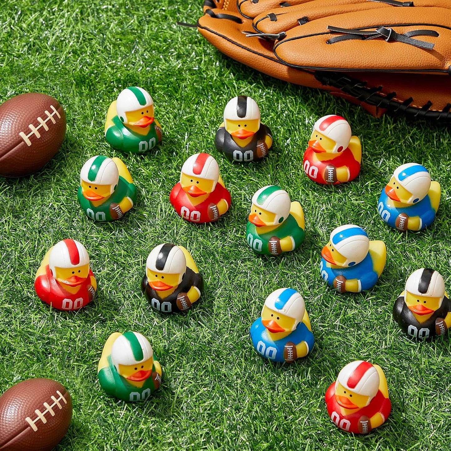 Deekin Rubber Duck 2 Inch Bulk Sport Party Favors for Team Events Game Day Decorations Birthday Party Decorations Club Player Gift(24 Pcs,Football Player)