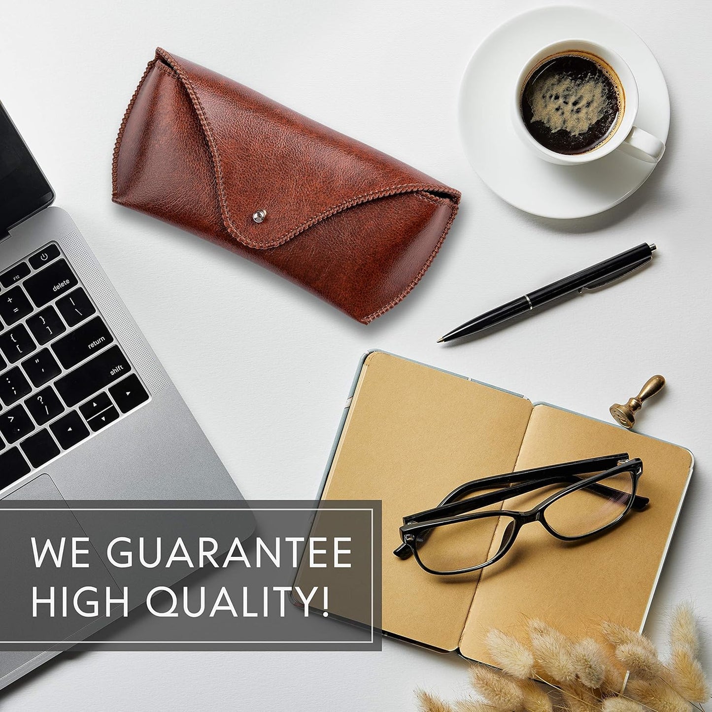 Leather Sunglass Case, Brown, Medium, Glasses Case, Big Sunglasses Cases For Men Women, Anti-scratch, Anti-press, Classic, Unisex