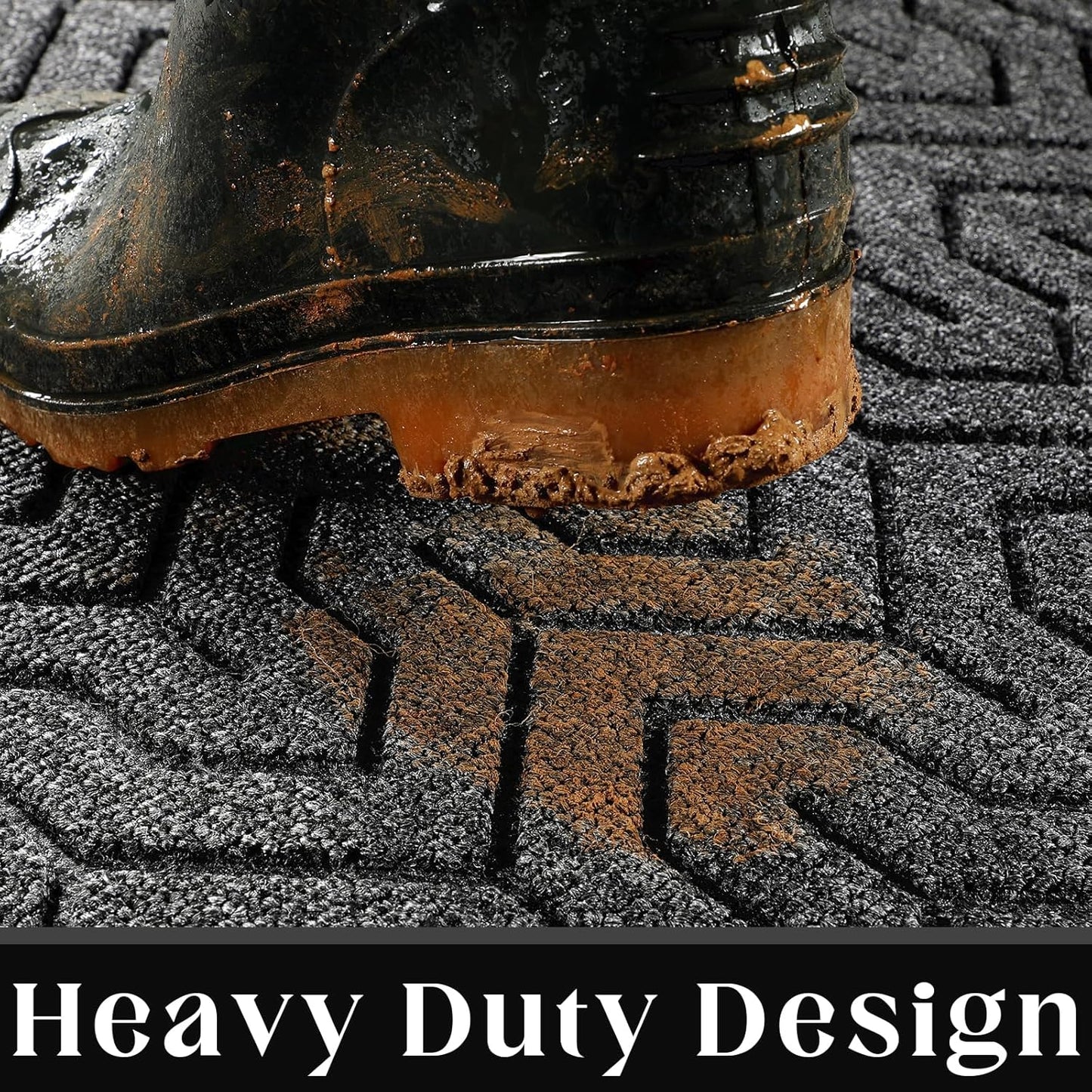 Yimobra Extra Large Door Mat Outside Entrance 60x36, Waterproof Heavy Duty Outdoor Mats for Front Door, Non Slip Rubber Entry Mat for Garage Patio Indoor, Easy Clean, Mix Grey