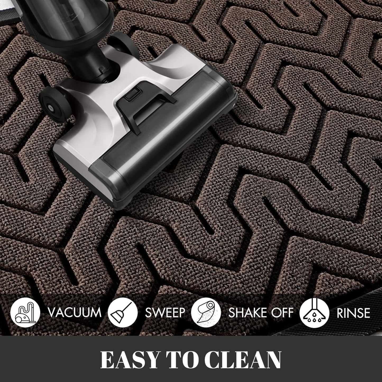 Yimobra Extra Large Door Mat Outside Entrance 60x36, Waterproof Heavy Duty Outdoor Mats for Front Door, Non Slip Rubber Entry Mat for Garage Patio Indoor, Easy Clean, Brown