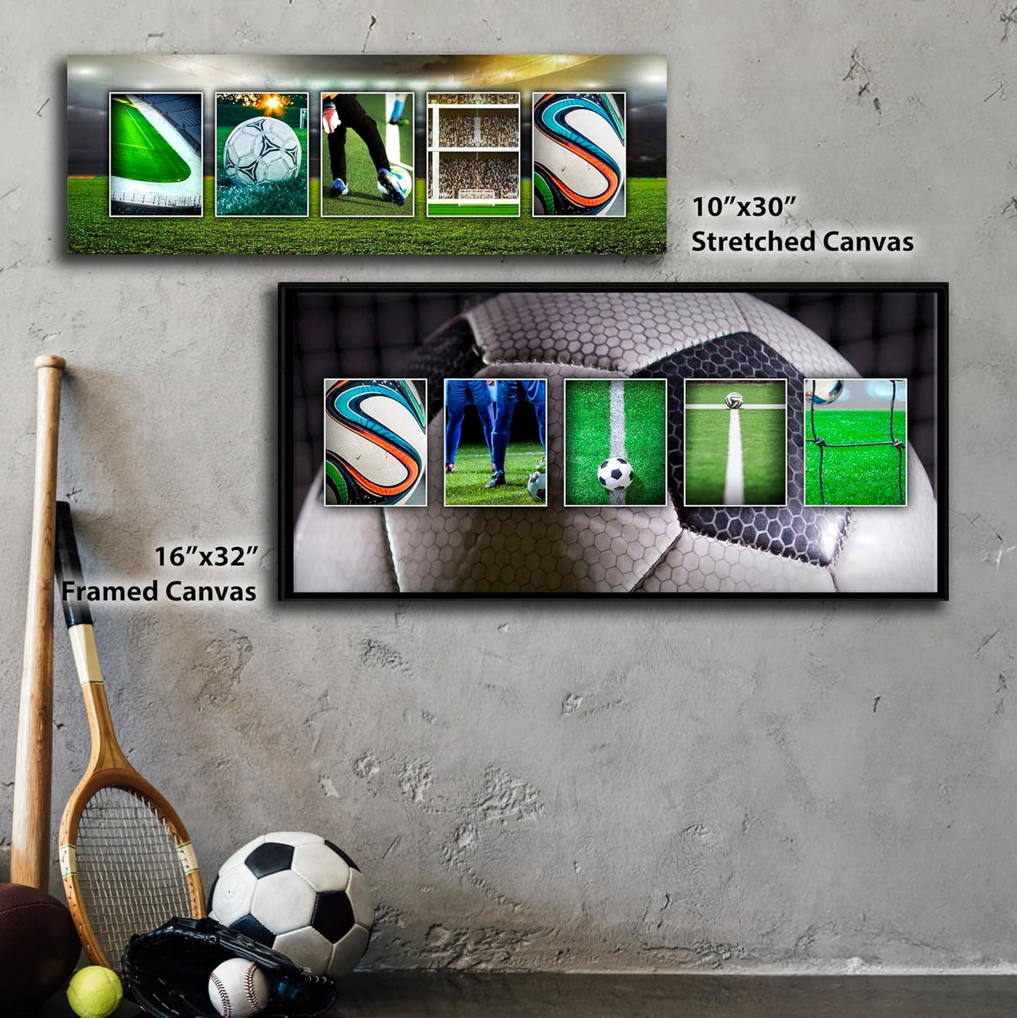 Soccer Futbol Name Art - Personalized Gift (9.5"x26" Block Mount)
