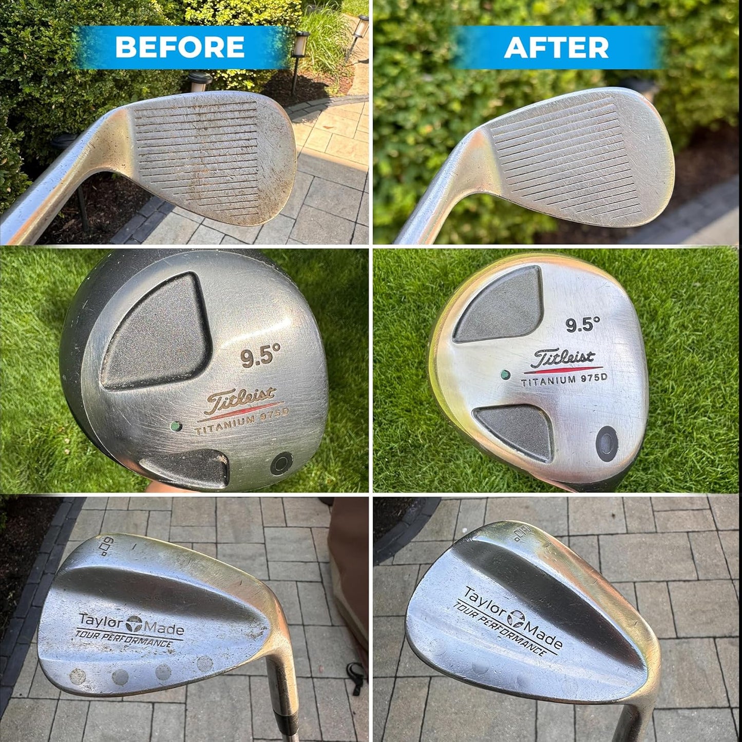 Golf Club Polish - Golf Club Head and Groove Cleaner, Rust Remover for Metal, Zinc, Aluminum, and Steel, Easy to Use Club Cleaner, Instant Rust, Scuff & Stain Remover - , Clean, Polish & Restore