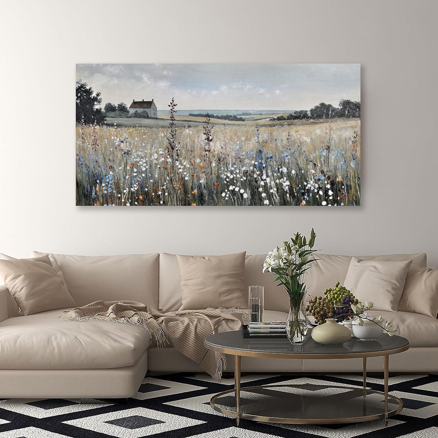 Glvzygy Canvas Wall Art Vintage Decor Artwork Classical Oil Painting Canvas Prints Vintage Landscape Wall Art Suitable for Living Room Bedroom and Office Home Decor Painting 20"x40"