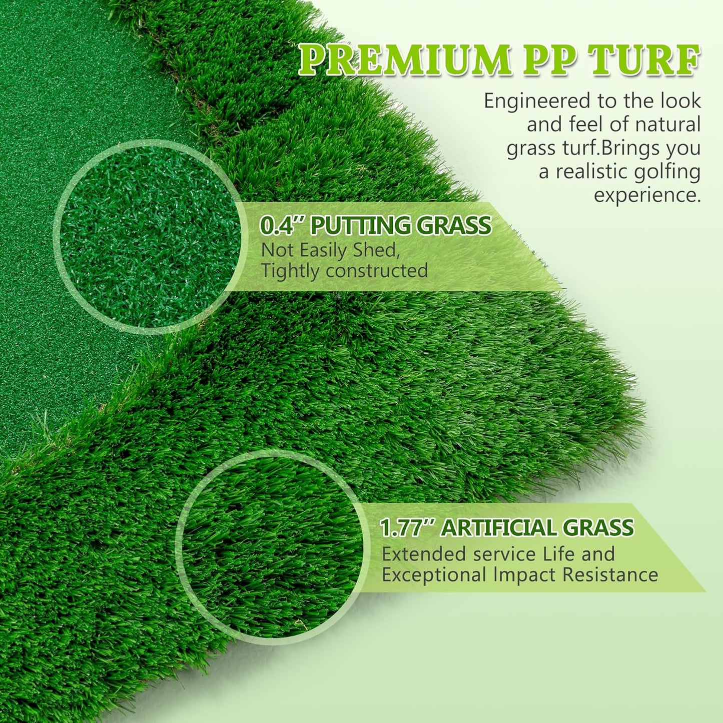 Golf Putting Green Mat Professional Practice Mat with Putter,Movable Golf Cup, Slope Pad Professional Practice Mat for Outdoor/Indoor Training