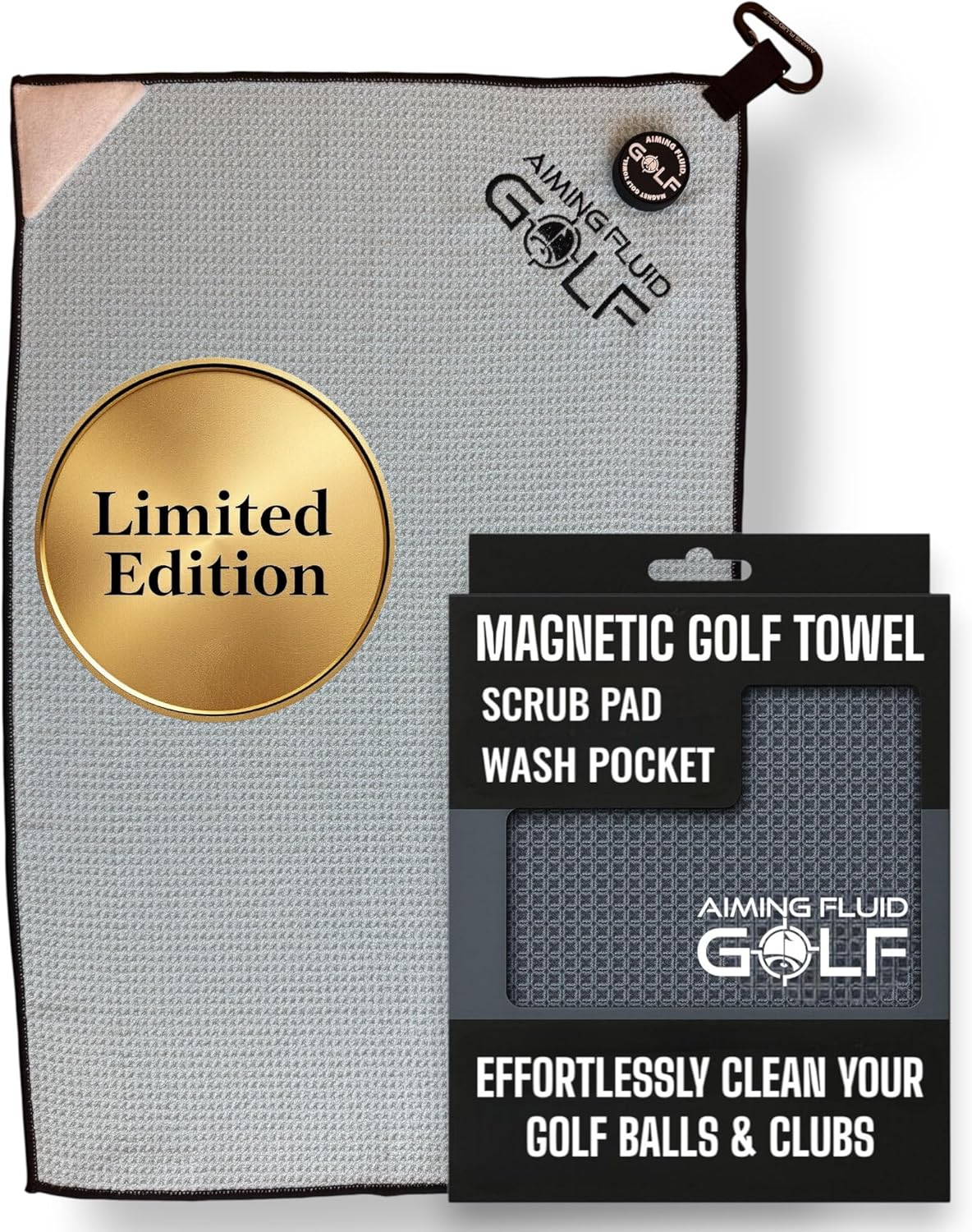 Magnetic Towel with Premium Strong Magnet for Golfing Carts, Clubs & Bags - Ultra-Absorbent Waffle Weave Design Limited Edition Birdie Blue