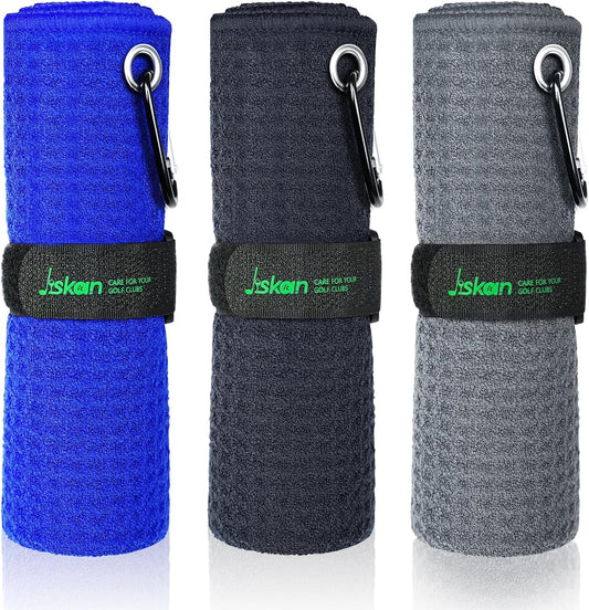 Pro Golf Towel Microfiber Golf Towel for Golf Bags (16" X 16") with Hook, Loop Fastener and Gift Box, Essentials Golf Accessories for Men, Golf Gifts for Men/Women