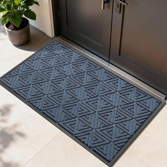 Yimobra Extra Large Door Mat 60x36, All-Weather Waterproof Non-Slip Welcome Matt Outdoor, Heavy Duty Non Slip Doormat for Entryway for Patio and Garage Indoor, Easy Clean, Blue