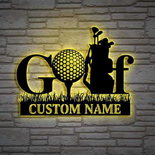 Personalized Golf Metal Sign, Custom Golf Name Monogram Sign, Golf Metal Wall Art, Custom Golf Monogram Wall Decor, Personalized Golf Gift, Gift For Dad, Son, Sports Lovers, Christmas Gift