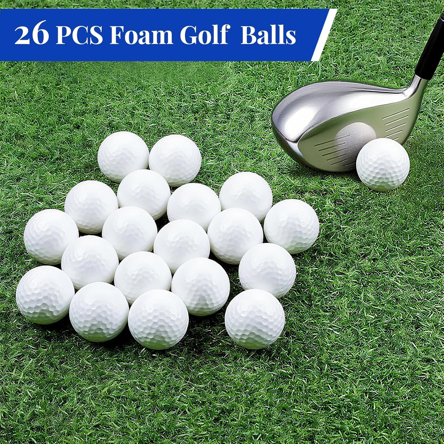 40 Pack Foam Golf Practice Balls - Realistic Feel and Limited Flight Training Balls for Indoor or Outdoor