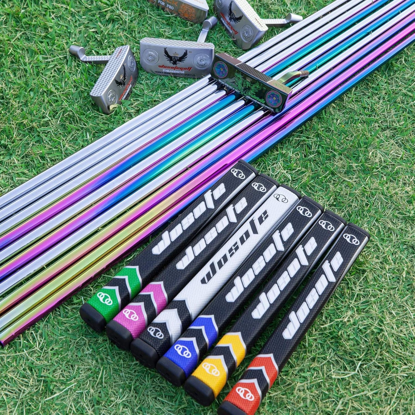 Golf Putter Grips Midsize for Men 45g 2.0 Fit Most Iron Club Pistol Shape Lightweight Tacky Surface Delicate Pattern Soft Polyurethane Material Comfortable Feel 6 Colors for Choose