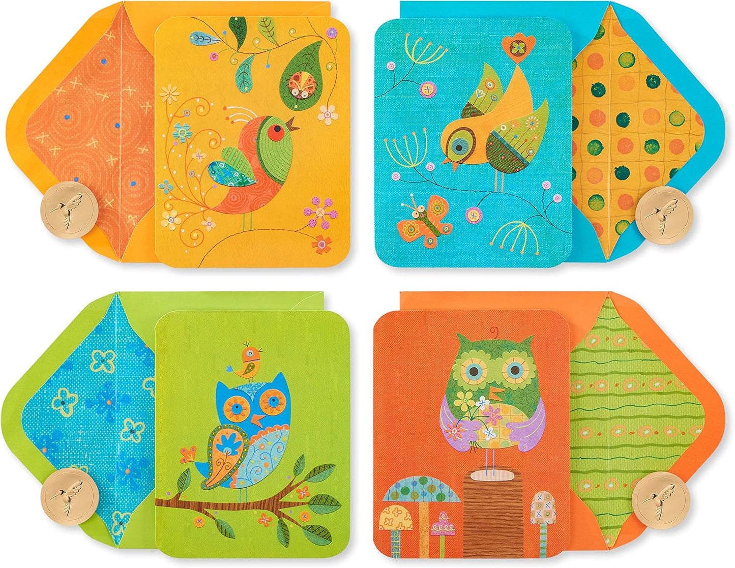 Papyrus Blank Cards with Envelopes, Owls and Birds (20-Count)