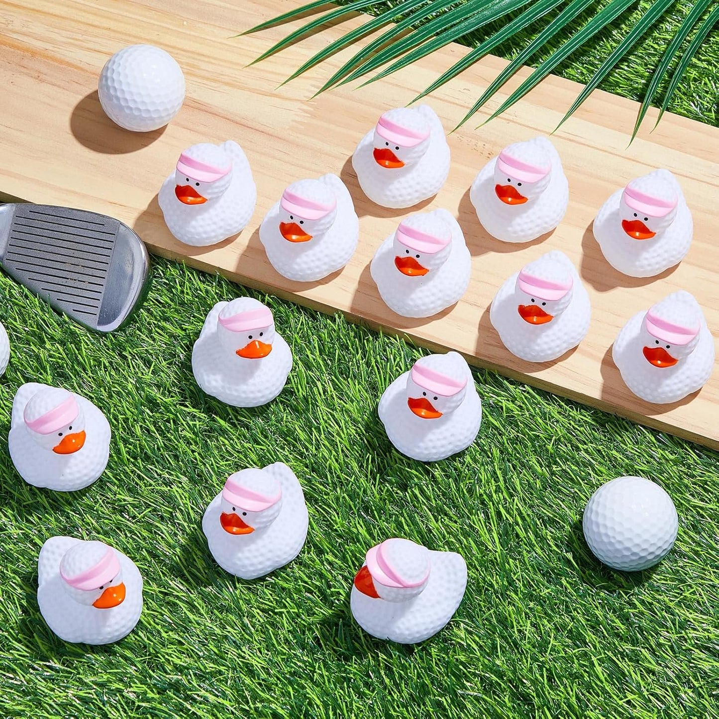 Deekin Rubber Duck 2 Inch Bulk Sport Party Favors for Team Events Game Day Decorations Birthday Party Decorations Club Player Gift(50 Pcs,Golf Pink)